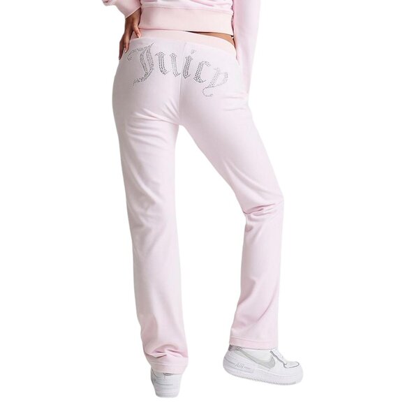 JUICY COUTURE OG Bling Velour TRACKSUIT 2 Piece Set Pink Sweatsuit Size L NWT - Picture 4 of 10